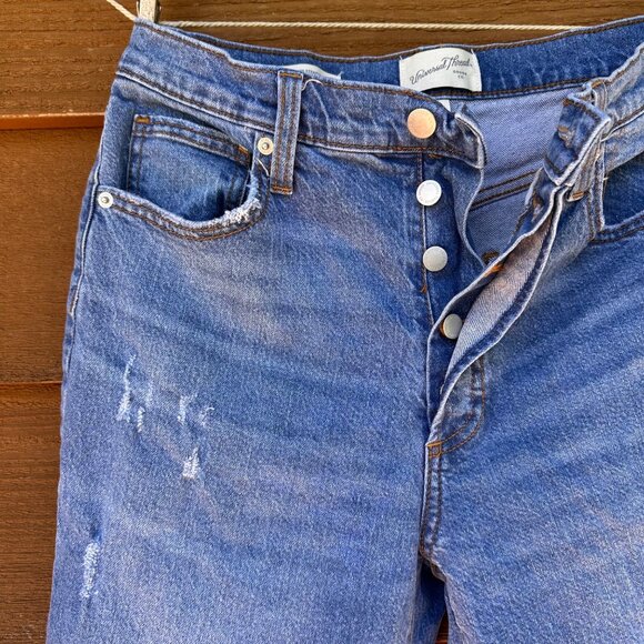 Universal Thread High Rise 90s Straight Button Up Blue Jeans Size 8 - Picture 5 of 14